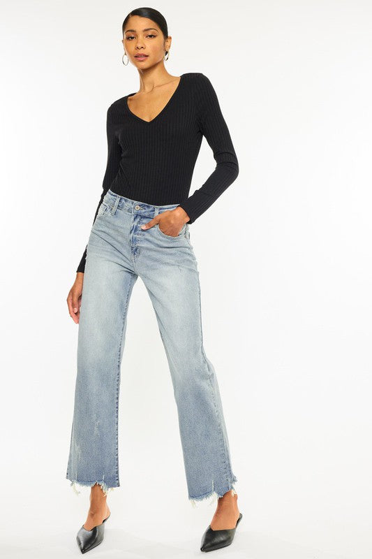 High Rise Slim Wide Leg by Kan Can USA - Wildly Max