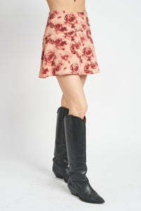 Floral Flared Mini Skirt - Wildly Max