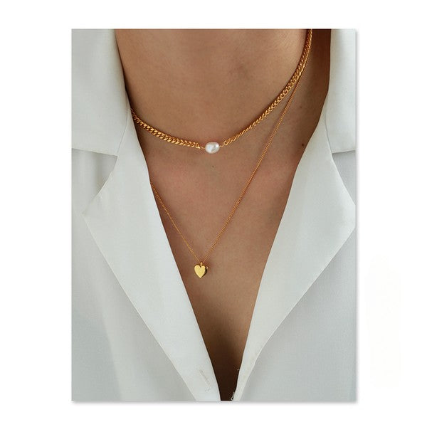 Three-Demensional Heart Shaped True Pearl Necklace - Wildly Max