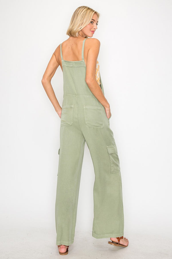 Blakely Wide Leg Tencel Overalls by RISEN - Wildly Max