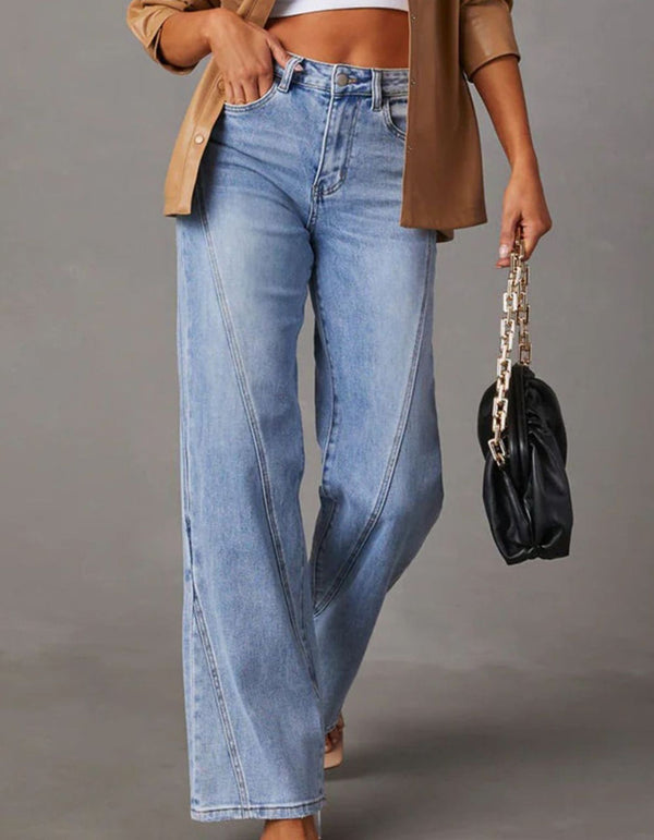Chevy High Waist Straight Jeans with Pockets - Wildly Max