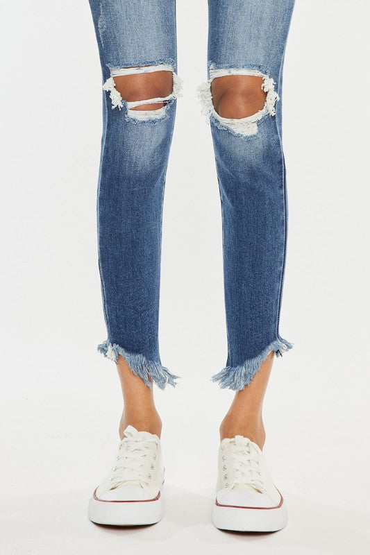 High Rise Ankle Skinny Jeans by Kan Can USA - Wildly Max