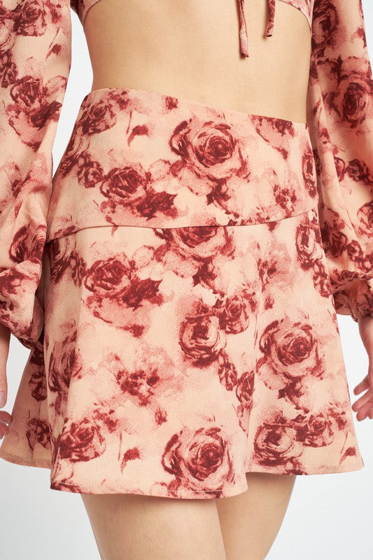 Floral Flared Mini Skirt - Wildly Max