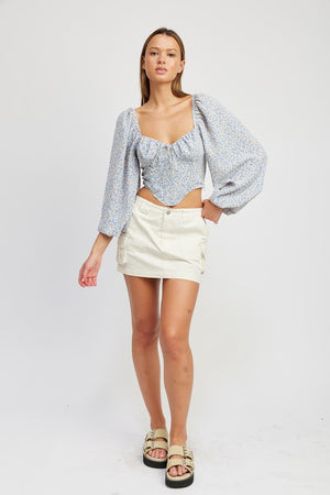 Hanky Hem Top With Bubble Sleeves - Wildly Max